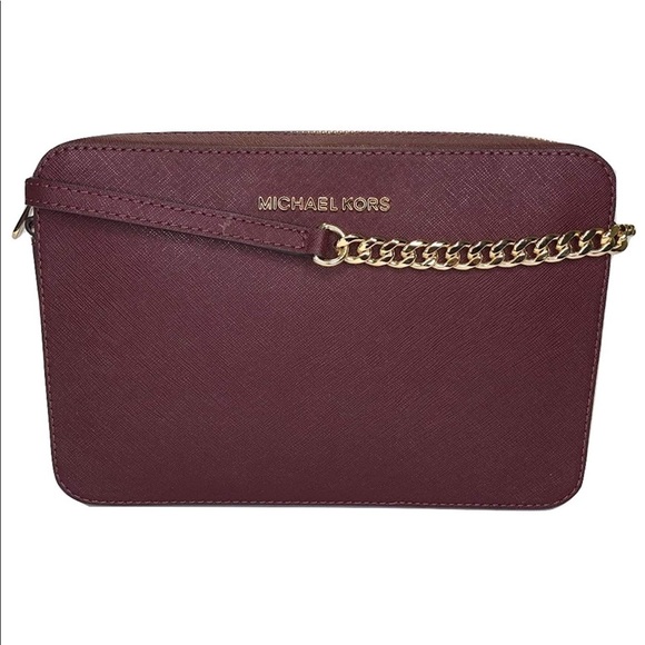 Michael Kors Handbags - Michael Kors Jet Set Large EW Crossbody (Merlot)